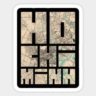 Ho Chi Minh, Vietnam City Map Typography - Vintage Sticker